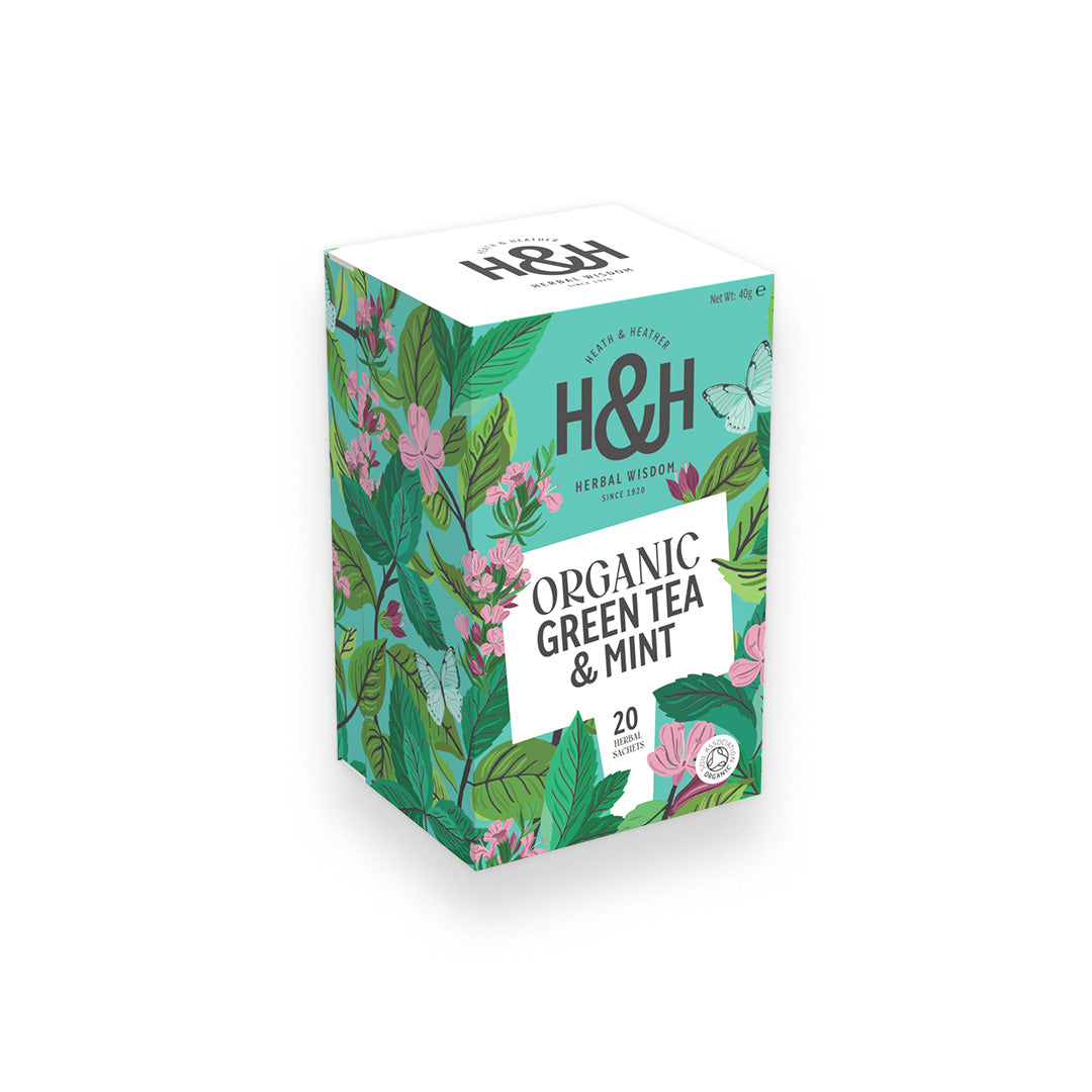 Green Tea & Mint Organic Herbal Tea Bags