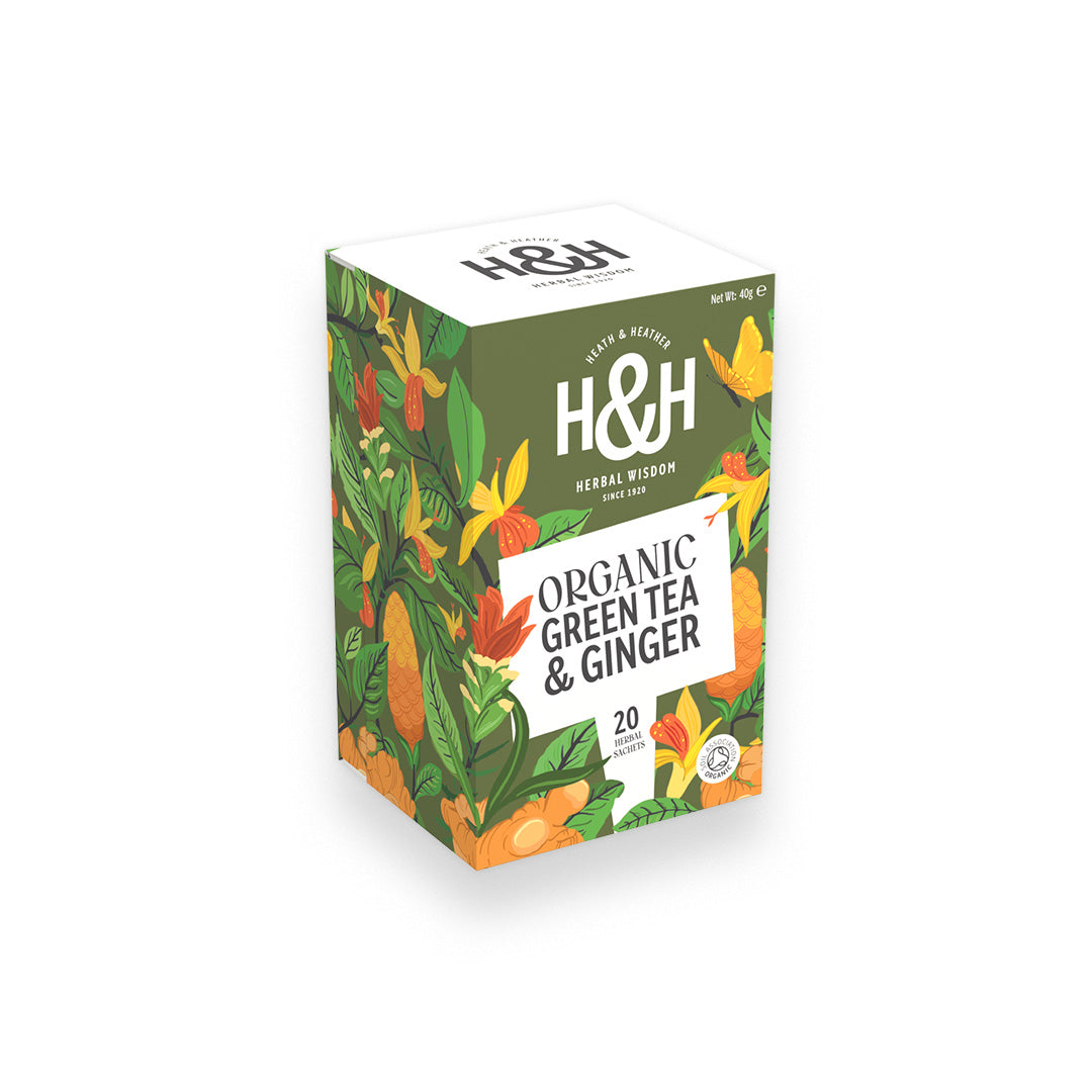 Green Tea & Ginger Organic Herbal Tea Bags