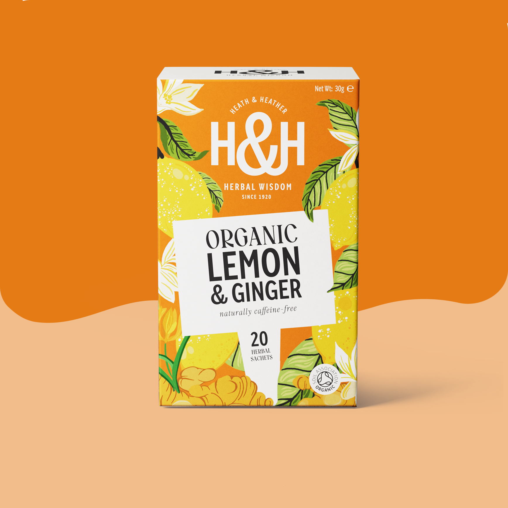 Lemon & Ginger Organic Herbal Tea Bags